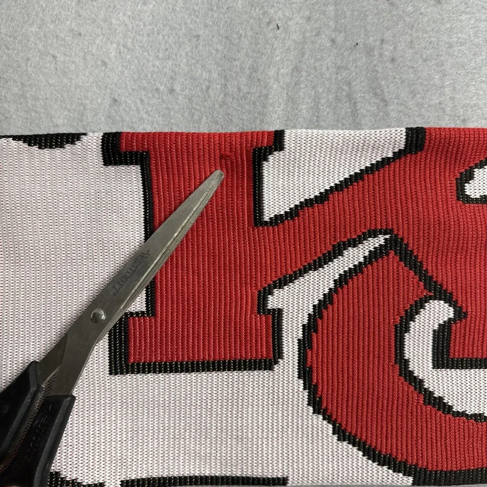 Kansas City Chiefs NFL Knit Scarf Gradient Big Logo Red Yellow Fringe Warm FOCO